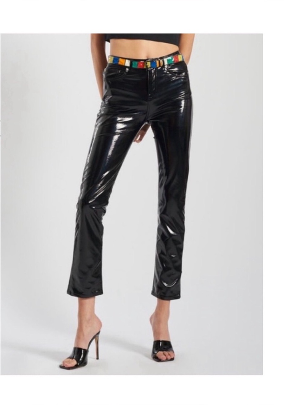 Fiorucci Black vinyl pants 23